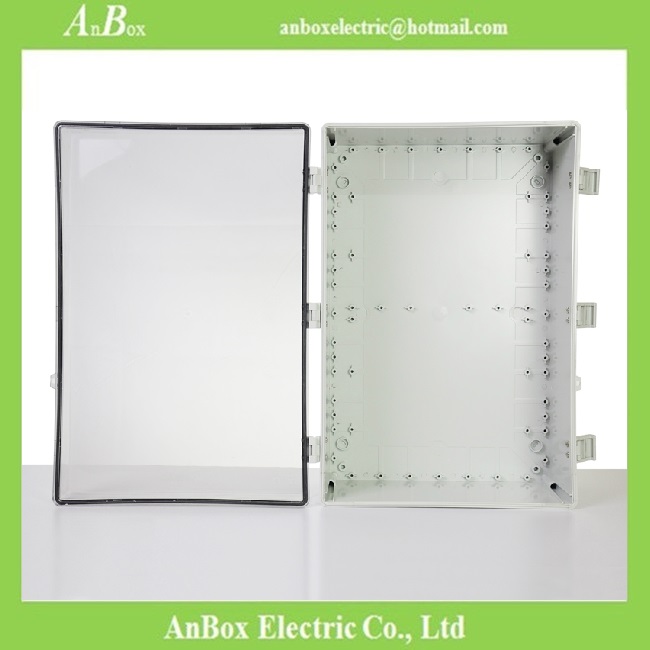 600x400x220mm ip66 PC clear waterproof hinged plastic box hinged box