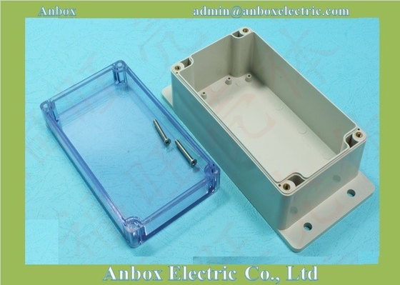 China 195*90*60mm clear lid plastic waterproof box with wall mount flange supplier