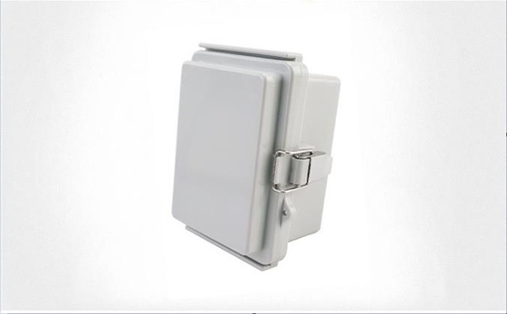 China 120x90x70mm Hinged Cover Stainless Steel Latch Waterproof Plastic Enclosure Includes Mounting Plate and Wall Bracket supplier