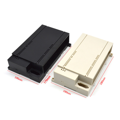 Black Plastic PLC Din Rail Enclosures 179*100*48mm For Relay PCB Electronics Housing supplier