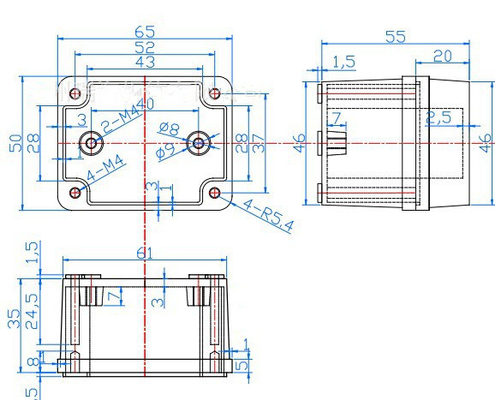 65x50x55 Mm Waterproof Plastic CCTV Junction Box IP66 With Plastic Screws supplier
