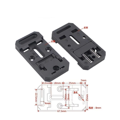 35mm Wide 67.5mm Long Nylon PA66 DIN Rail Clips Mount Holder  A-35-2 In Black and Grey Color supplier