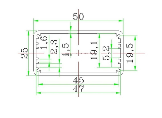 Width50mm Height25mm One-body Good Thermal Property Aluminum Housing For Electronics supplier