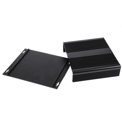 204x48x150mm Extruded Large Aluminum Enclosure With Heatsink Sides In Black Silver Color supplier