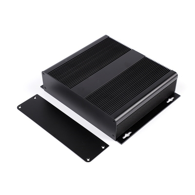 204x48x150mm Extruded Large Aluminum Enclosure With Heatsink Sides In Black Silver Color supplier