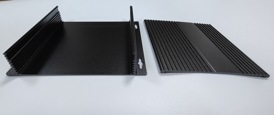 160*46*150mm Anodized Black Aluminum Cooling Case With Flange Wall Mount supplier